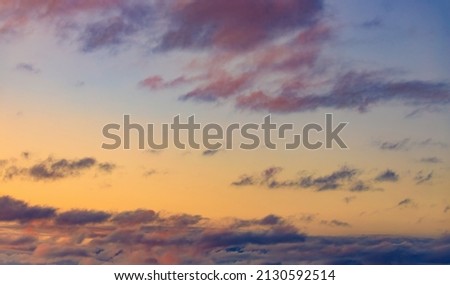 Twilight Sunset Sky Replacement Image with Orange Yellow Purple Pink and Blue Tones