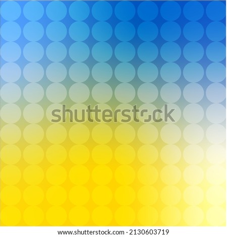 Blue and yellow soft geometric polka dot gradient background. Abstract Flag of Ukraine.