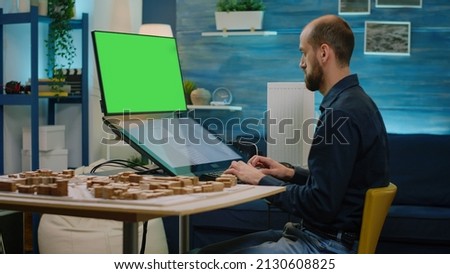 Nobody in editing studio with photo retouching equipment. Empty workplace for photography edits with modern computer and desktop on desk. Professional software for digital creativity