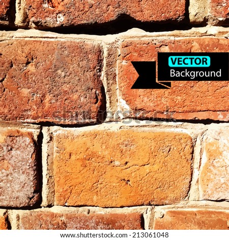 Vector wall brick, grunge background. EPS illustration