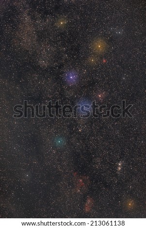 Constellation in the Milky Way. Real photograph.