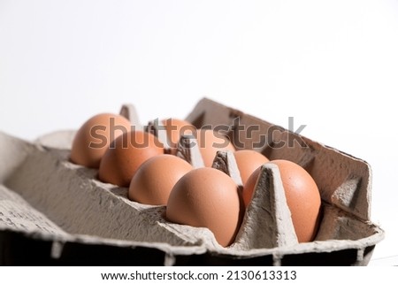 Brown Eggs on white background 