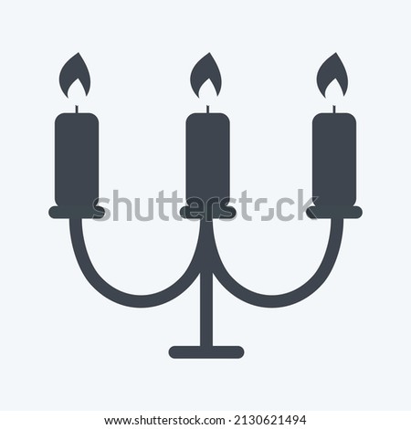 Candles Icon in trendy glyph style isolated on soft blue background