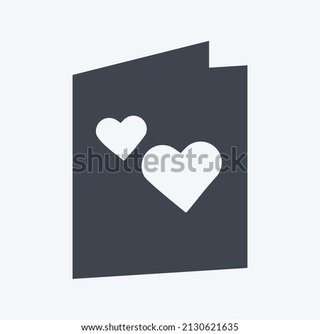 Invitation Card Icon in trendy glyph style isolated on soft blue background