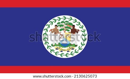 Belize National Flag. Belize flag with vector ilustration. HD quality or high quality flag for your icon, background, and wallpaper Royalty-Free Stock Photo #2130625073