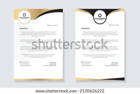 luxury gold letterhead elegant set for business and corporation Royalty-Free Stock Photo #2130626222