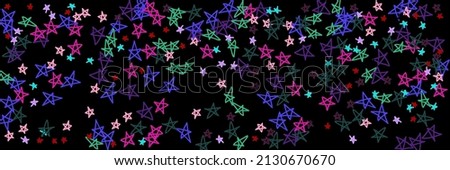 Green Bright Kids Lavender Colorful Purple Multicolor Black Sky Background. Pink Chaotic Night Mint Pastel Stars Naive Handdrawn Stars. Bordo Dark Vibrant Red Violet Childish Vivid Background.