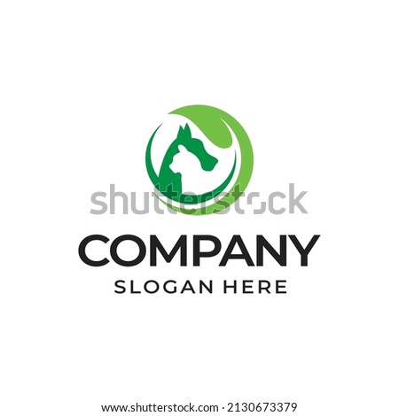 Pet leaf logo design template