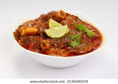 Mutton curry or Lamb curry, spicy Indian cuisine. Royalty-Free Stock Photo #2130680258