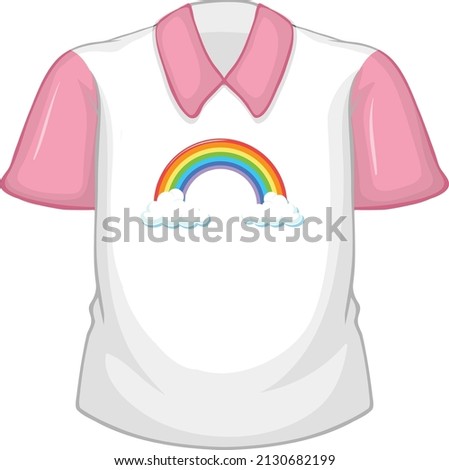 A white shirt with pink sleeves on white background illustration