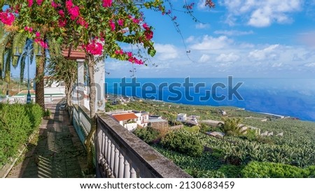 Landscape with north coast of La Palma, Canary Islands, Spain. Royalty-Free Stock Photo #2130683459