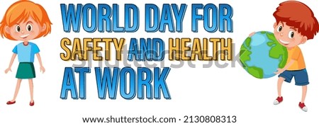World day for safety and health at work logo design illustration