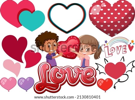 Valentine theme with many hearts illustration