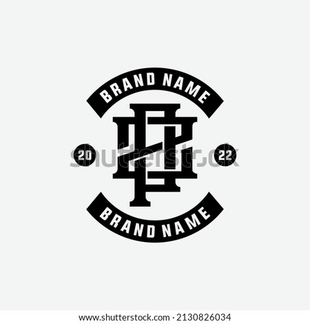 Monogram, Badge Logo, Initial letters P, Z, PZ or ZP, Interlock, Modern, Sporty, Black Color on White Background