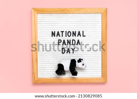 National Panda Day 16 March celebrate fluffiest, bamboo-munching bears that are source of national pride for China. That's why it is important to protect  panda and its environment. Greeting card