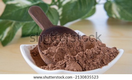 Cocoa powder on the table.