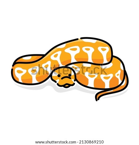 Orange colored snake animal vector illustration