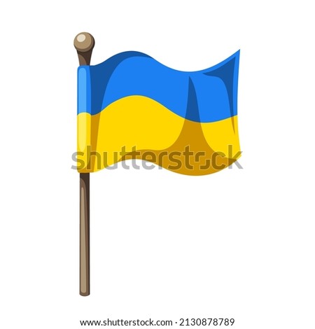 Ukrainian flag isolated on a white background. Vector clip art.