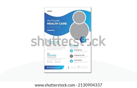 Healthcare business flyer design template. Medical business brochure cover design with a4 layout.