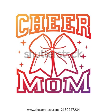 Cheer Mom Illustration Clip Art Design Shape. Cheerleading Bow Silhouette Icon Vector.