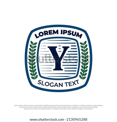 Letter Y emblem vintage logo illustration, retro emblem design template isolated on white background