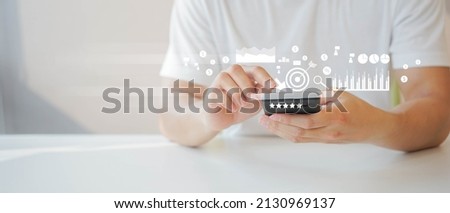 close up young man hand touch screen on digital tablet to use marketing tool and check traffic research of pay per click program on web page for online business and lifestyle concept