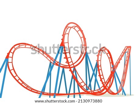 The rollercoaster is isolated on a white background. Vector illustration Royalty-Free Stock Photo #2130973880