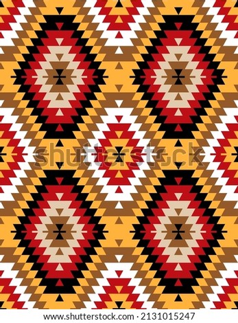 Seamless ethnic pattern. Pattern for kilim. Carpet. Geometric shapes. Texture for interior design. Royalty-Free Stock Photo #2131015247