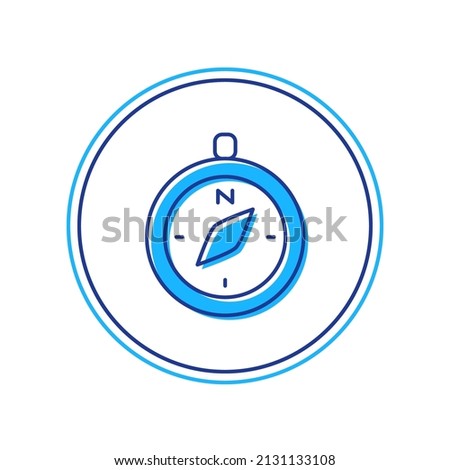 Filled outline Compass icon isolated on white background. Windrose navigation symbol. Wind rose sign.  Vector