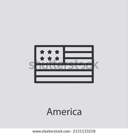 America icon vector icon.Editable stroke.linear style sign for use web design and mobile apps,logo.Symbol illustration.Pixel vector graphics - Vector