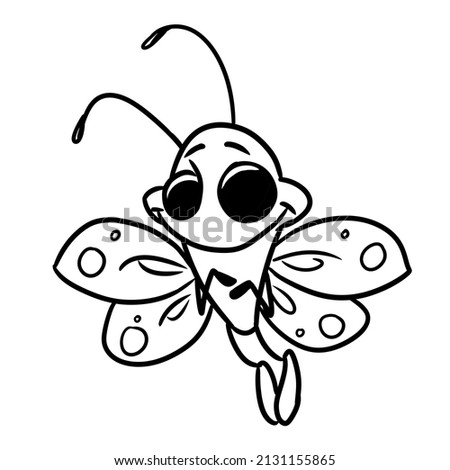 small butterfly beetle flying insect character illustration cartoon coloring