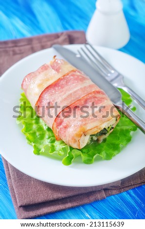 chicken roll with bacon