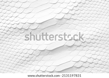 White snake skin texture, natural reptile leather as background