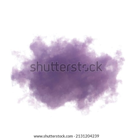 3d render. Shapes of abstract violet cloud, clip art isolated on white background