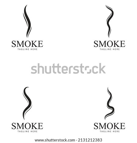 Smoke steam icon logo illustration isolated on white background Aroma vaporize icons. Smells vector line icon  hot aroma  stink or cooking steam symbols  smelling or vapor Royalty-Free Stock Photo #2131212383