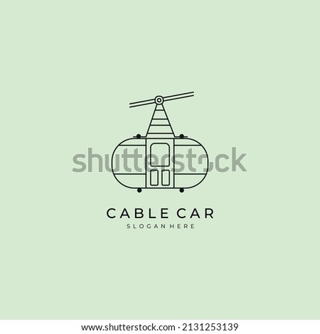 cable car logo cartoon template icon black modern isolated vector illustration