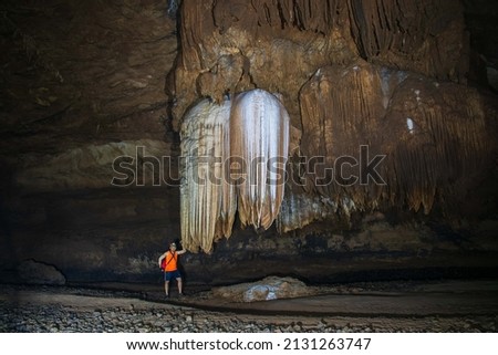 Mae Lana Cave, beautiful stalagmites, stalactites, minerals, Pang Mapha District Mae Hong Son Province, Thailand