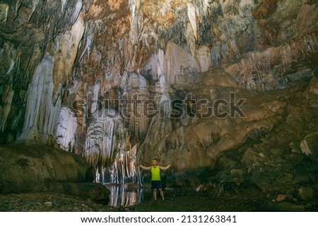 Mae Lana Cave, beautiful stalagmites, stalactites, minerals, Pang Mapha District Mae Hong Son Province, Thailand