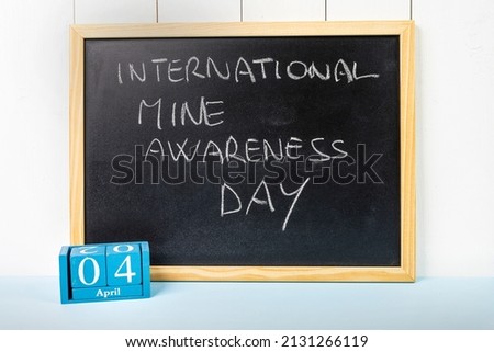 Concept for the celebration of United Nations International Mine Awareness day the April 04.