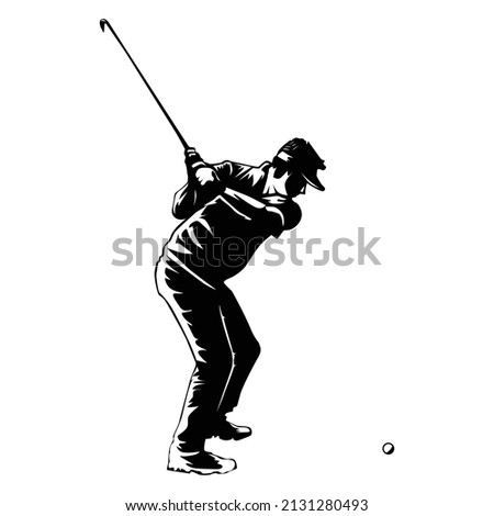 Golf poses vector silhouette illustration