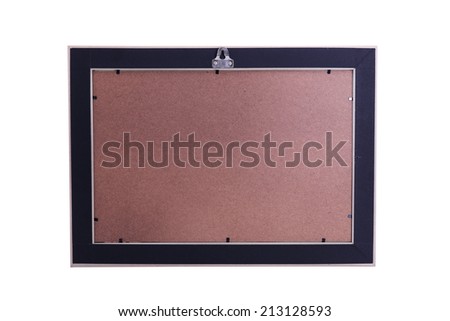back view photo frame isolated on white background