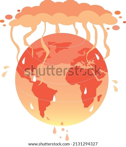 Earth that gets hot due to the effects of global warming Royalty-Free Stock Photo #2131294327