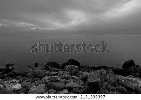 black and white long exposure seascape 