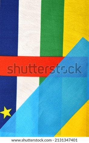 Flag of the country of Ukraine with the flag of another state