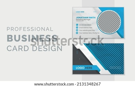 Modern creative business card and name card, horizontal simple clean template vector design, layout in rectangle size, stylish business card template or visiting card design template, trendy design