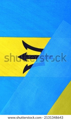 Flag of the country of Ukraine with the flag of another state