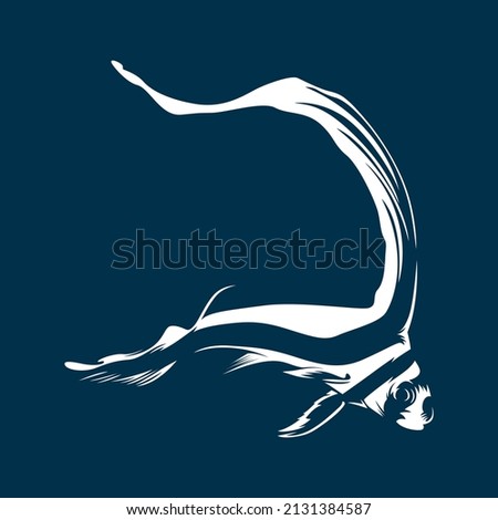 Fish in water vector silhouette illustration