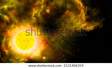 Dramatic Space Colorful and amazing Star Universe. Background for your content like as video, gaming, broadcast, streaming, promotion, advertise, presentation, sport, marketing, webinar, education etc Royalty-Free Stock Photo #2131406359