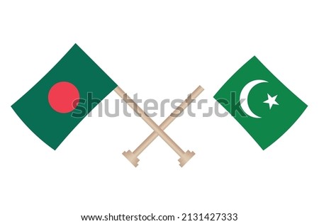 pakistan and Bangladesh stick flag.eps
