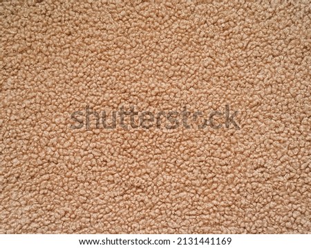 Soft teddy bear faux fur coat close up - fabric texture Royalty-Free Stock Photo #2131441169